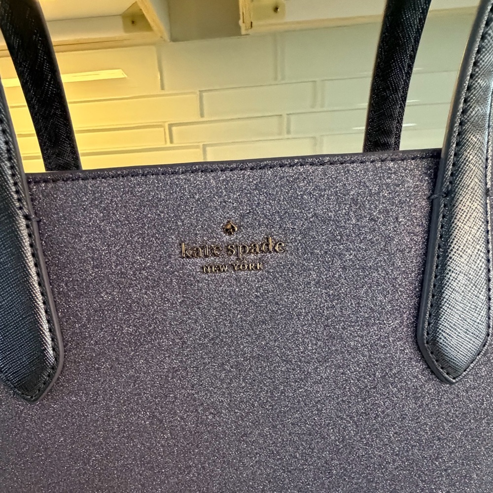 Kate Spade Tinsel Lilac Frost Purple Glitter Shoulder Tote Bag - Picture 5 of 16